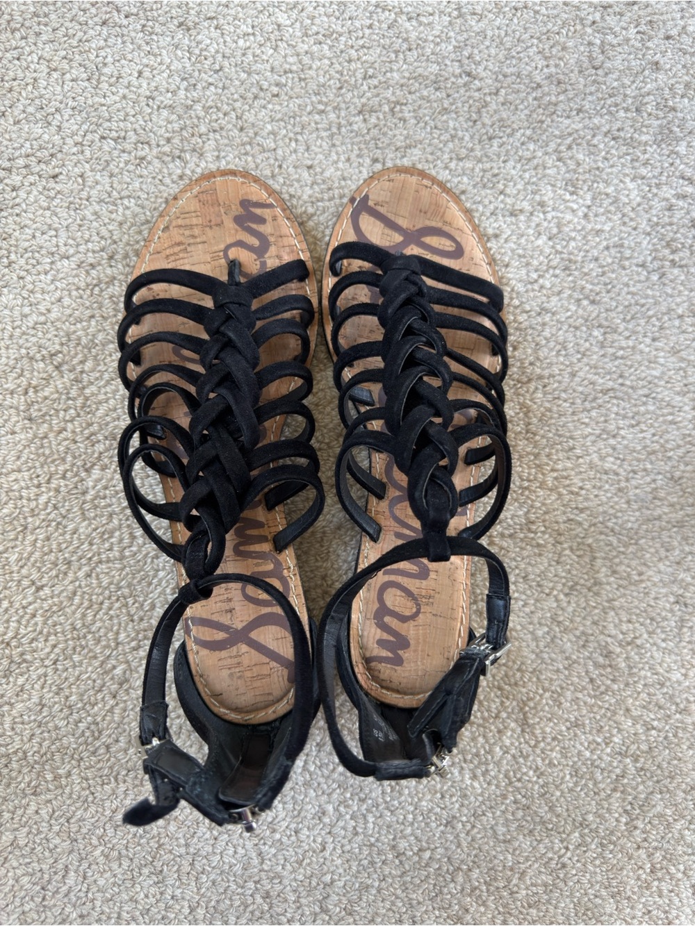 Sam Edelman Black Strappy Gladiator Sandals
